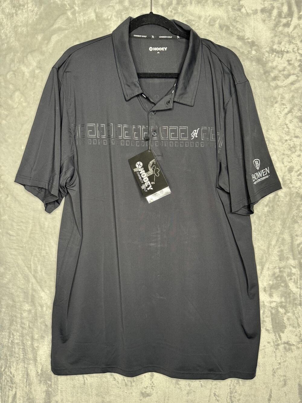 Hooey Polo Shirt Mens 2XL Gray Cowboy Golf Stretch Bowen Invitational Logo